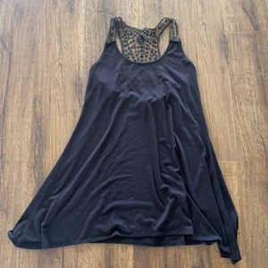 Woven back swimsuit cover up